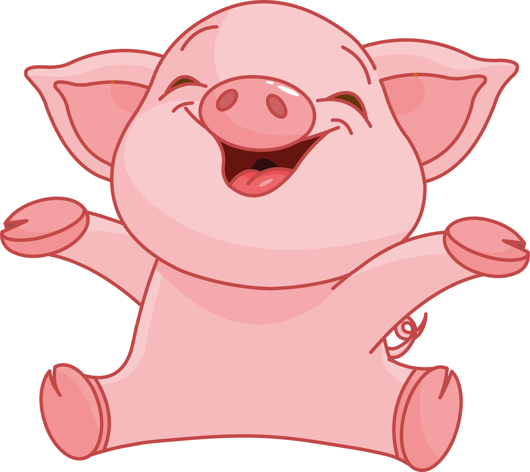 Happy Cartoon Pig 